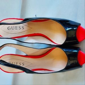 EUC GUESS COLOR BLOCK HEELS